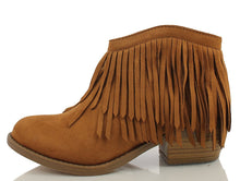 Soda Women's Jervis Faux Suede Double Fringe Moccasin Ankle Boots, British Tan, 5.5 M US