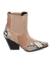 Women Flame Pattern Cowboy Boot - Block Heel Western Boot - Chunky Heel Ankle Boot - HK88 By Cape Robbin