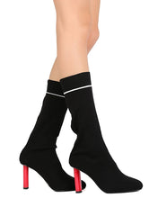 Cape Robbin GB55 Women Sweater Mid-Calf Pointy Toe Oval Heel Sock Boot