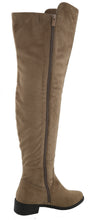 Top Moda Women's Closed Round Toe Zipper Low Heel Over the Knee Boot