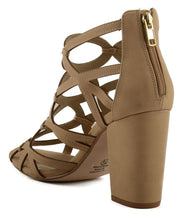 Women's Delicious Review Back Zip Block Heeled Sandal