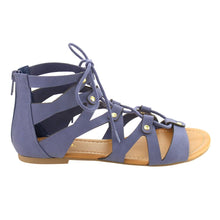 Soda Women's Open Toe Lace Up Strappy Ankle Flat Sandals