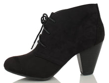 City Classified Women's Owena Lace Up Chunky High Heel Ankle Bootie