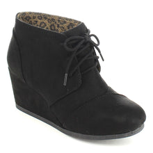 CITYCLASSIFIED REX-S Women's Comfort Lace Up Wedge Dress Ankle Booties