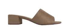 City Classified Women's Open Toe Chunky Heel Suede Slide Sandals Shoes