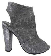 Delicious Peep Toe Open Back Heel Stacked Platform Chunky Heel Bootie