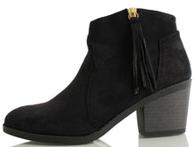 Soda Women's Rowley Faux Suede Tassel Cowboy Ankle Boot