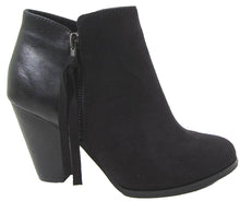Soda FE69 Women's Classic Fringes Side Zipper Stacked Block Heel Ankle Booties