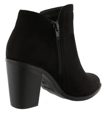Top Moda Women's Closed Toe Side Zipper Chunky Stacked Block Heel Ankle Bootie