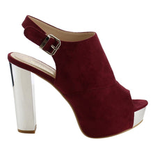 Reneeze AF75 Women's Platform Slingback Ankle Strap Metallic Block Heels