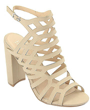 Bella Marie Women's Caged Cutout Gladiator Stacked Platform Heel Sandal