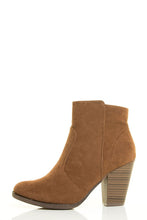 Breckelle's Womens Almond Toe Faux Suede Think Chunky Heel Cowboy Ankle Bootie