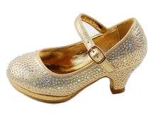 Dana-53k Little Girl Mid Heel Rhinestone Pretty Sandal Dress Shoes