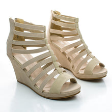 Top Moda Women's Gladiator Inspired Bird Cage Wedge