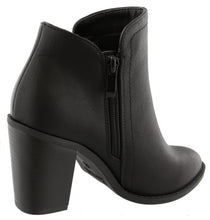 Top Moda Women's Closed Round Toe Zipper Chunky Stacked Block Heel Ankle Bootie