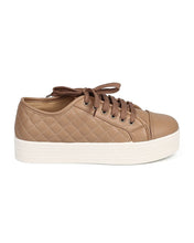Breckelles DI87 Women Leatherette Quilted Cap Toe Flatform Sneaker