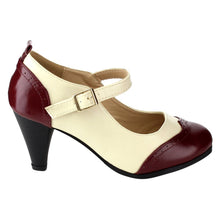 Chase & Chloe Dora-2 Women's Round Toe Two Tone Mary Jane Pumps