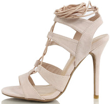 Wild Diva Women's Adele 236 Gladiator Lace Up Open Toe Strappy Ankle Wrap High Heel Pump