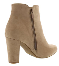 Top Moda Women's Closed Round Toe Zipper Chunky Stacked Block Heel Ankle Bootie