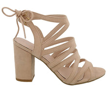 Top Moda Women's Cutout Tie Back Stacked Chunky Platform Heel Sandal