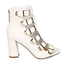 Breckelle's Ali-21 Women Buckled Block Heel Pump - Strappy Chunky Heel Sandals- Caged Peep High Top Pump - By Breckelles Collection