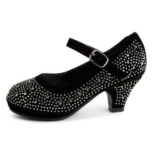 Dana-53k Little Girl Mid Heel Rhinestone Pretty Sandal Dress Shoes