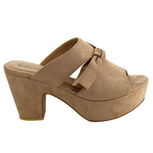 Nature Breeze FI10 Women's Slip On Peep Toe Knotted Platform Mule Sandals