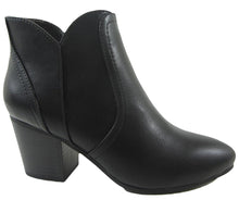 Soda Women's Newbury Leatherette Stacked Heel Ankle Booties