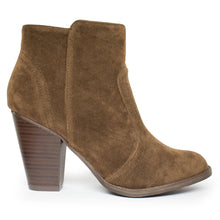 Breckelle's Womens Almond Toe Faux Suede Think Chunky Heel Cowboy Ankle Bootie