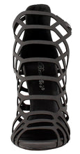 Breckelle's Women's Geometric Laser Cutout Stiletto Heel Open Peep Toe Sandal