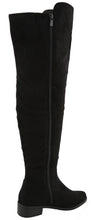 Top Moda Women's Closed Round Toe Zipper Low Heel Over the Knee Boot