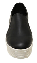 Breckelles Women's Cyber-01 Round Toe Slip-On Platform Sneaker