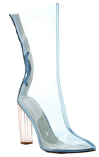 Cape Robbin Ella-1 Pointy Toe Block Chunky Clear Perspex Heel Ankle Boot Bootie Shoe