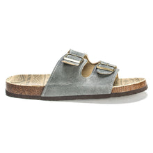 Muk Luks Men's Parker Duo Starpped Grey Slide Sandal