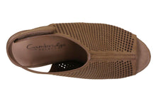 Cambridge Select Women's Laser Cut Slingback Stacked Heel Pump Bootie