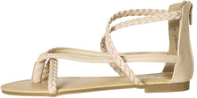 Anna by Anna Shoes Women's Kaycee-5 Braided Leatherette Flat Sandal