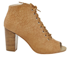 Women's Reptile Print Open-Toe Bootie