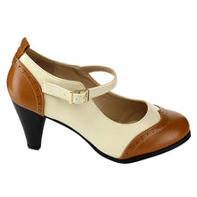 Chase & Chloe Dora-2 Women's Round Toe Two Tone Mary Jane Pumps
