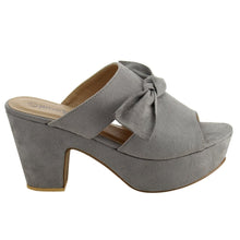 Nature Breeze FI10 Women's Slip On Peep Toe Knotted Platform Mule Sandals