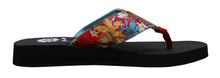 Yellow Box Women's Macnee Hawaiian Print Comfort Foam Wedge Flip Flop Sandal