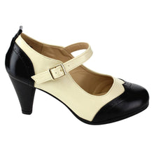 Chase & Chloe Dora-2 Women's Round Toe Two Tone Mary Jane Pumps