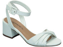 Breckelle's Women's Strappy Twist Front Open Toe Block Heel Sandal