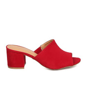 Women Faux Suede Chunky Heel Mule - Casual, Everyday, Dressy - Peep Toe Pump - GC40 By Wild Diva