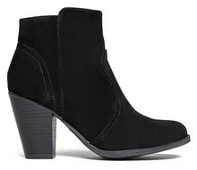 Breckelle's Womens Almond Toe Faux Suede Think Chunky Heel Cowboy Ankle Bootie