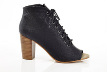 Women's Reptile Print Open-Toe Bootie