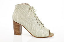 Women's Reptile Print Open-Toe Bootie