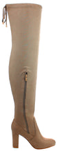 Refresh Footwear Women's Thigh High Chunky Heel Drawstring Boot