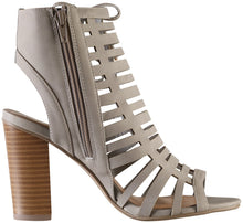 Delicious by Soda Women's Server Geometric Cut Out Caged Peep Toe Heeled Sandal