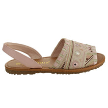 Nature Breeze FI12 Women's Slip On Embroidered Peep Toe Flat Sandals