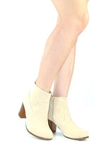Chase & Chloe Emery-2 Women's Chunky Heel Slip On Bootie